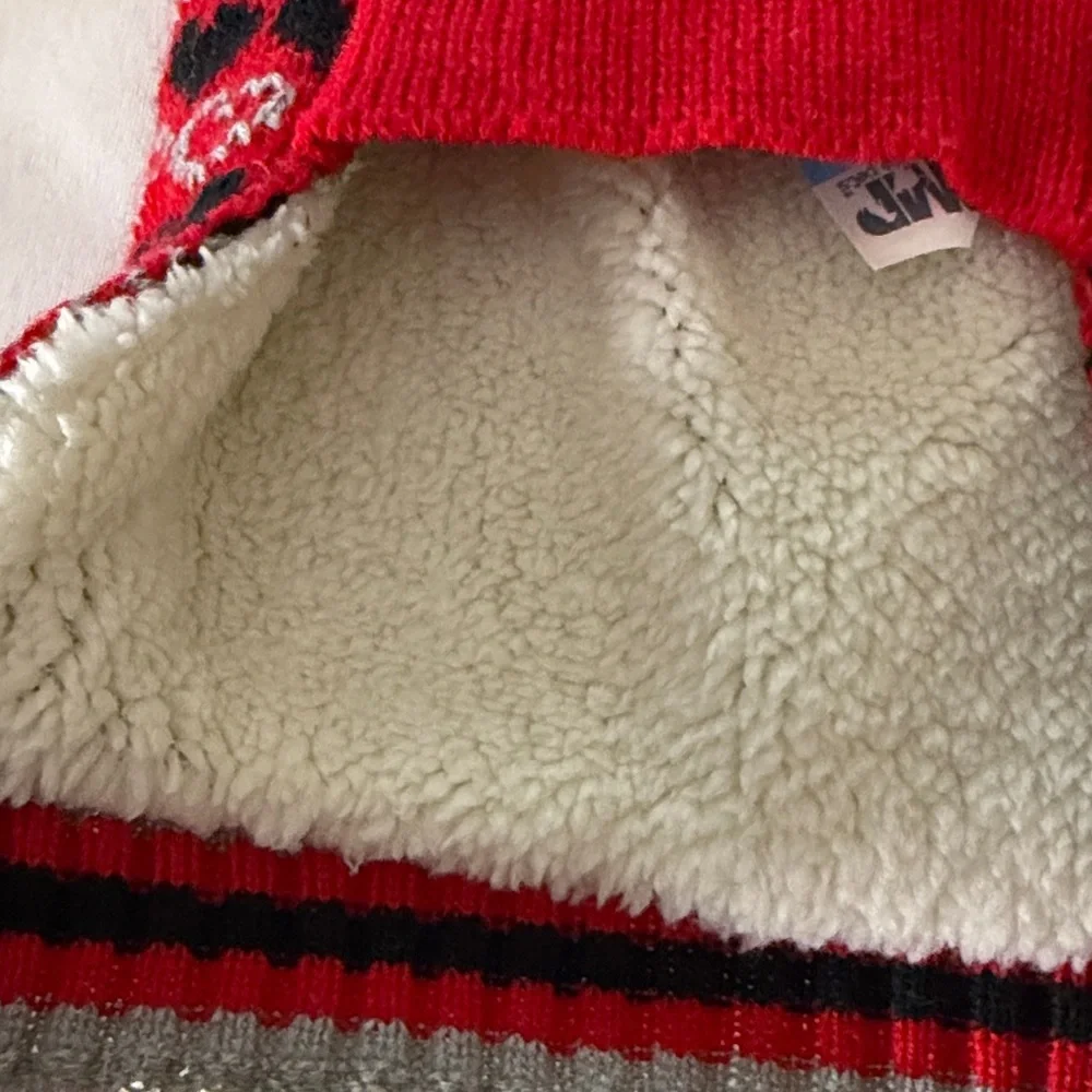 H&M Red and Black Patterned Dog Sweater